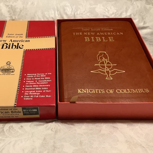 St. Joseph New American Bible Catholic Knights of Columbus on front leather NEW - Picture 1 of 7